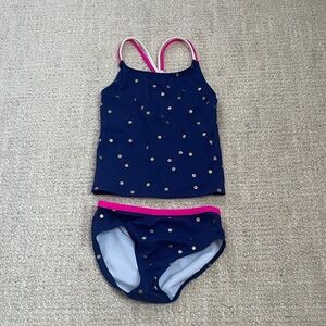 {Boden} Gold Polka Dot Swimsuit